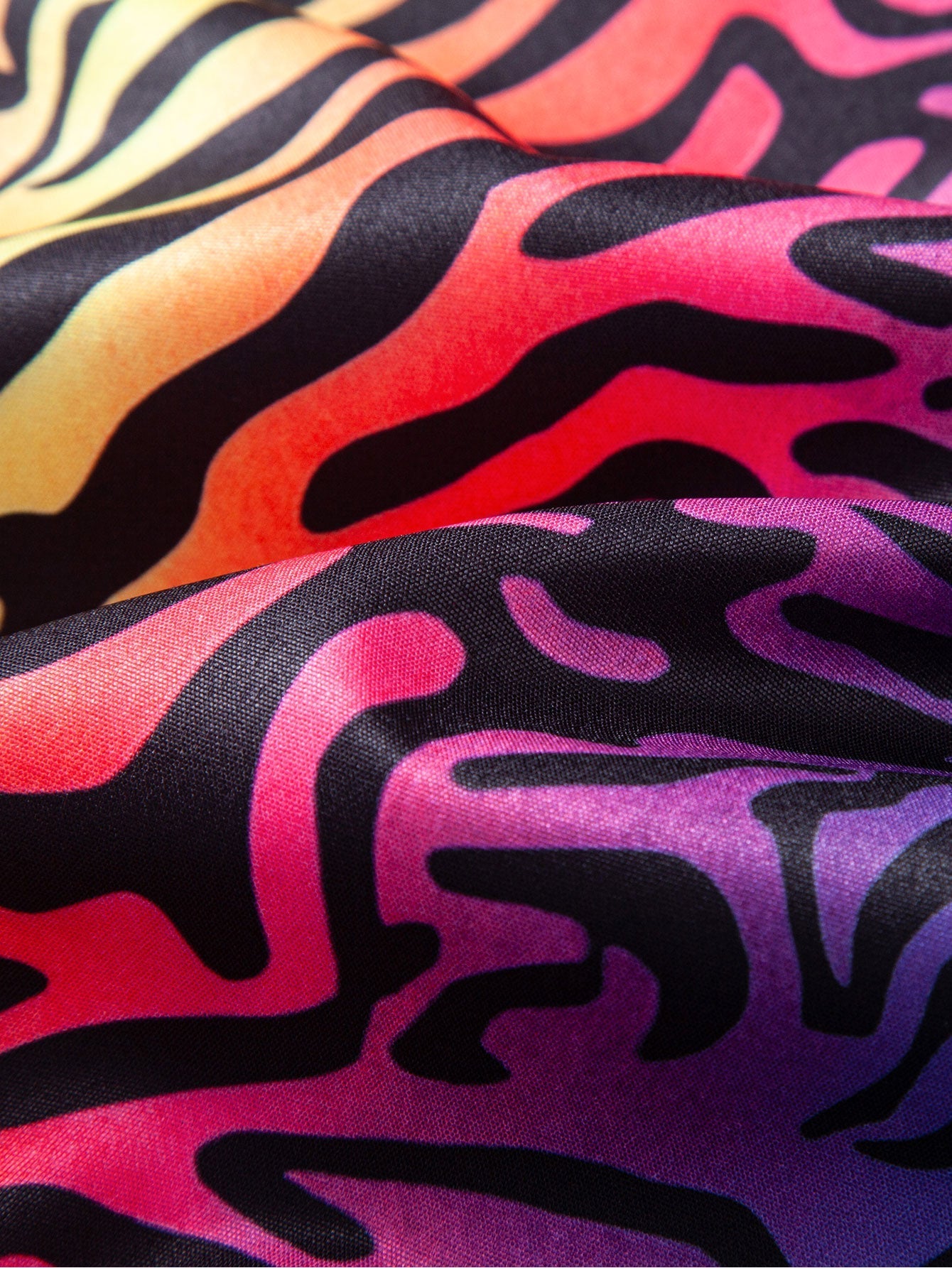 Colorful Tiger Patchwork Button Up Shirt & Swim Shorts