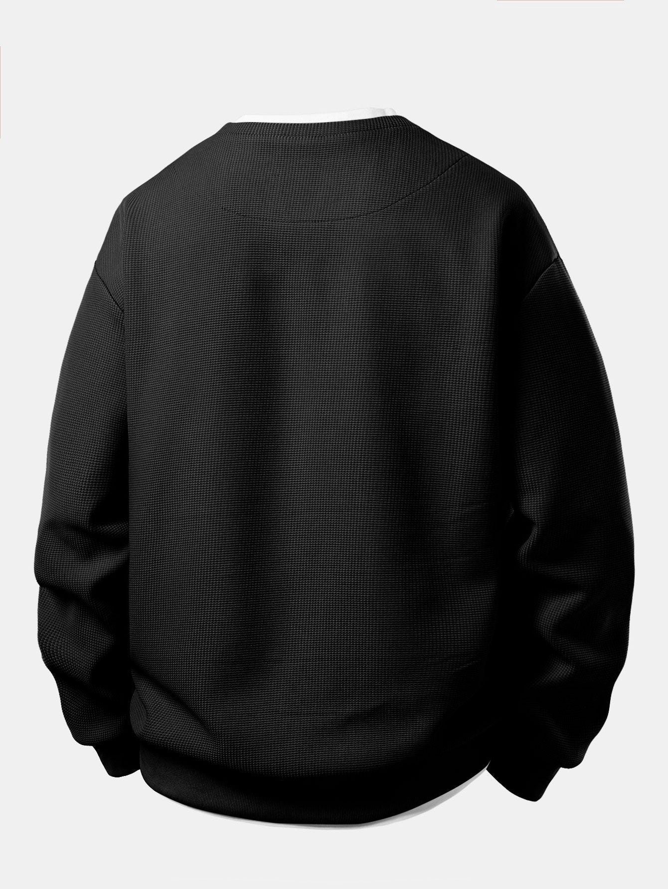 2 In 1 Waffle Notched Collar Sweatshirt & Waffle Pleated Pintuck Straight Leg Pants