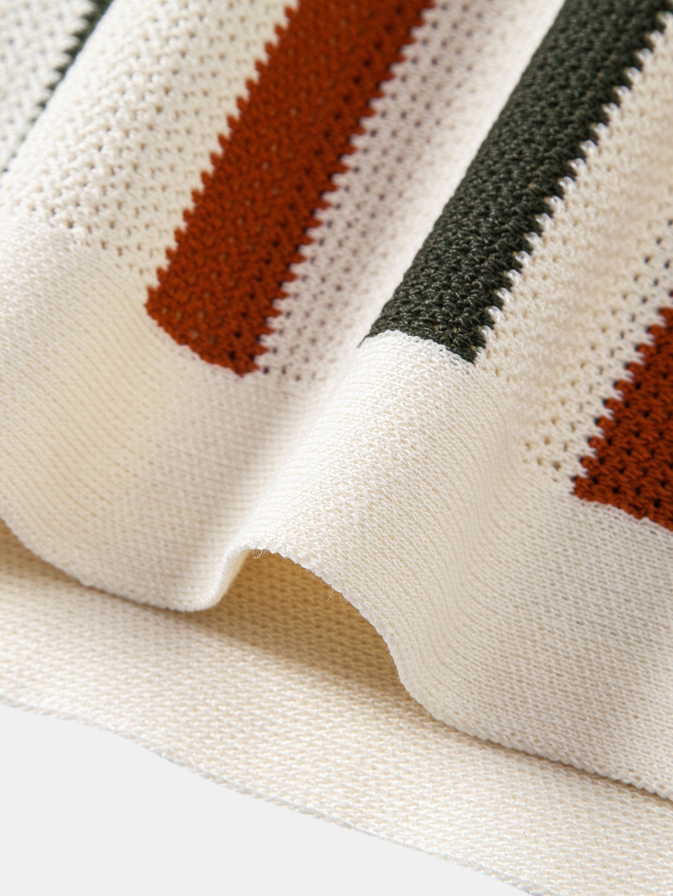 Stripe V Neck Knit Polo & Knit Short