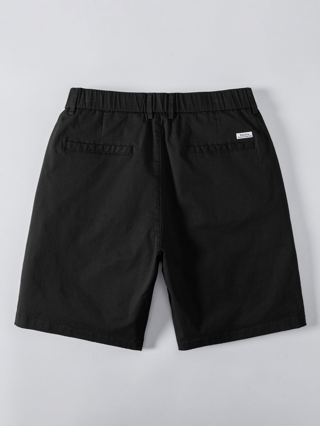 Contrast Trim Ribbed Johnny Collar Knit Polo & Elastic Waist Chino Shorts