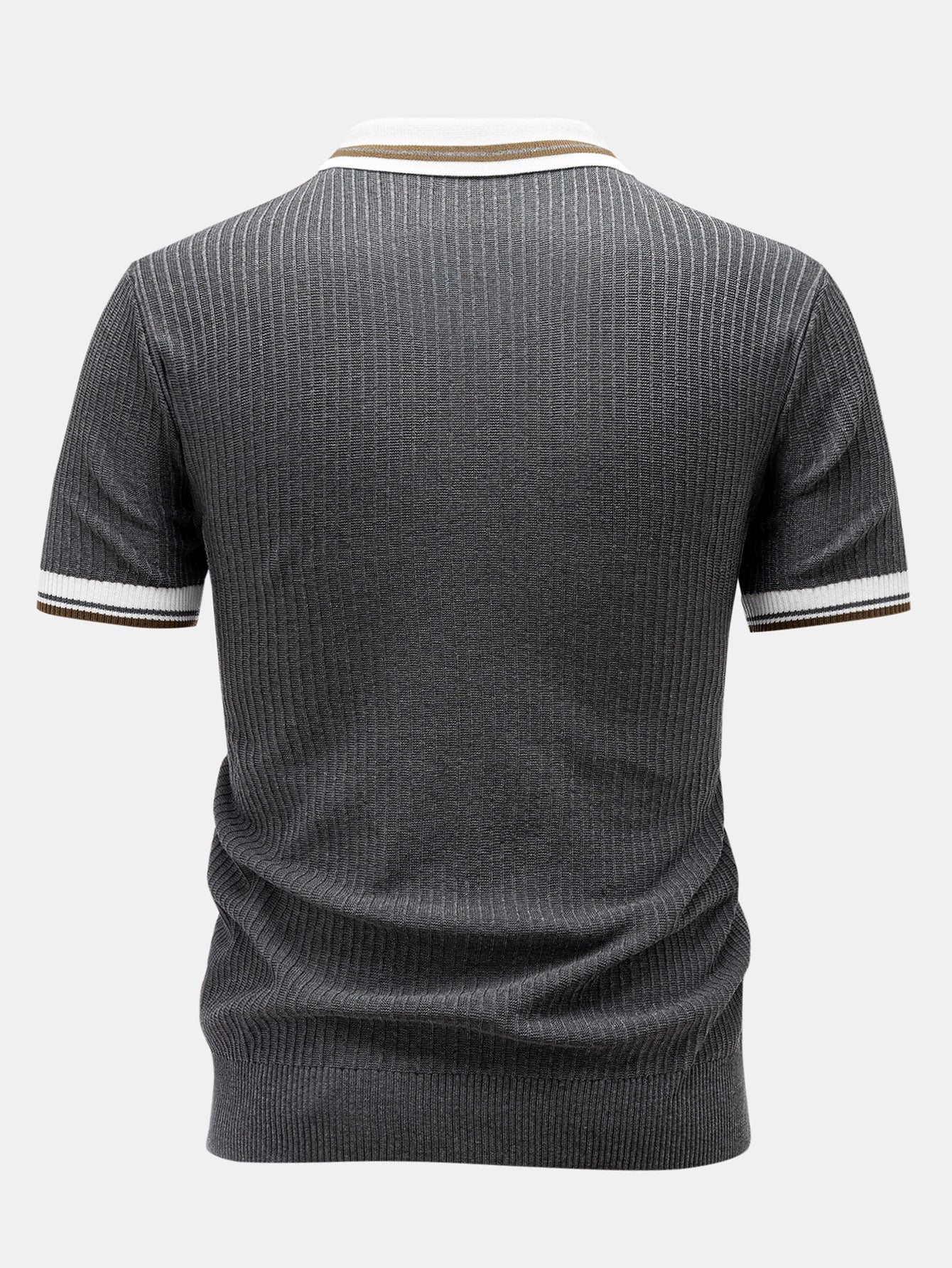 Contrast Trim Knit Polo Shirt & Slim Fit Tapered Trousers