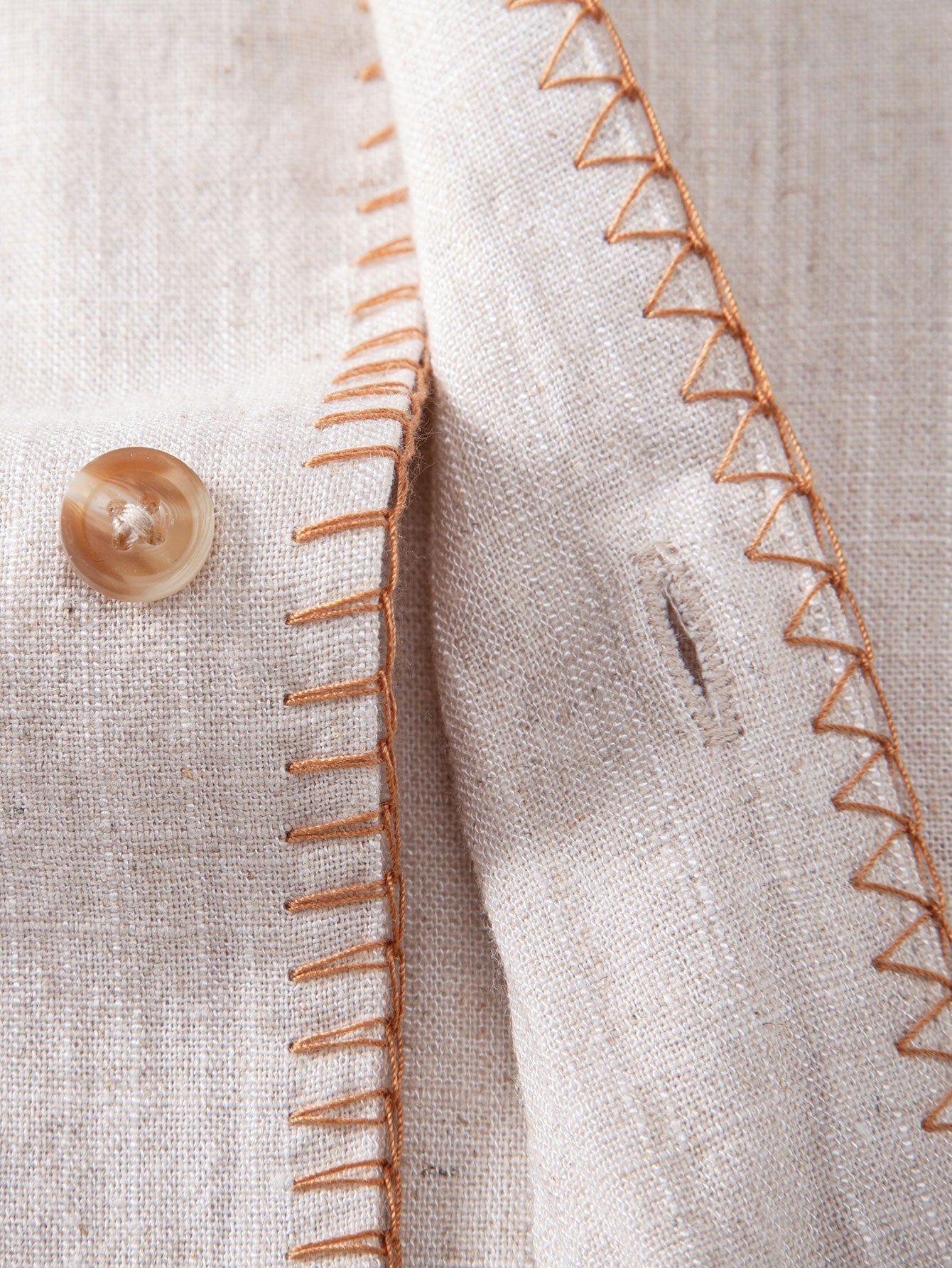 Contrast Stitching Linen Rayon Blend Cuban Shirt & Crinkle Textured Drawstring 5" Shorts