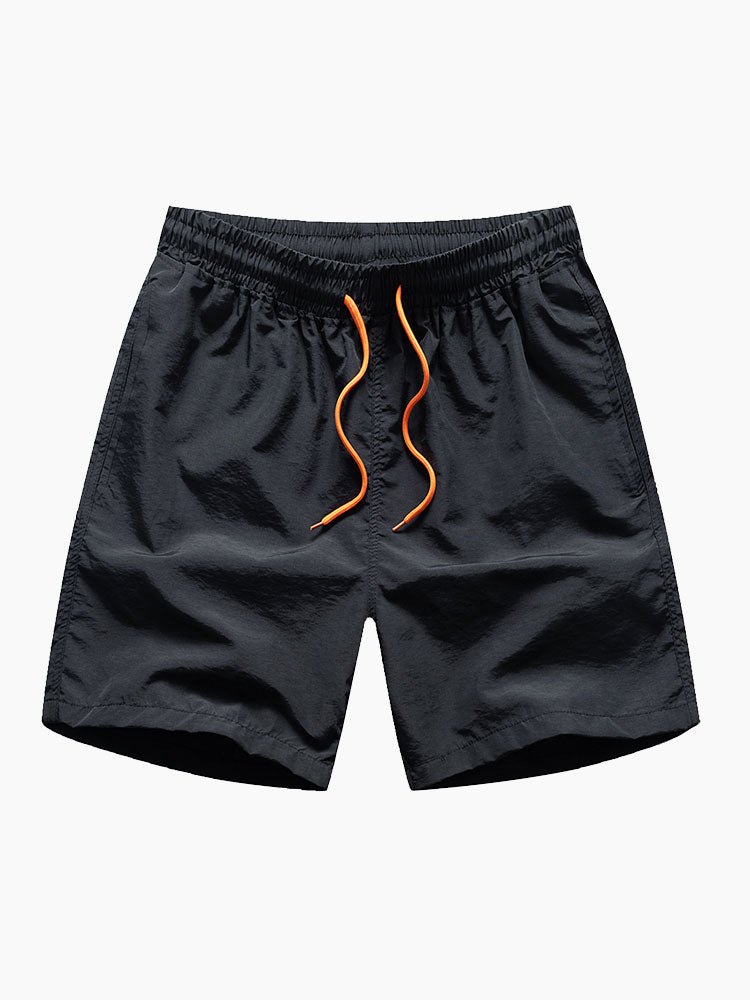 Palm Tree Print Contrast Ringer T-Shirt & Swim Shorts