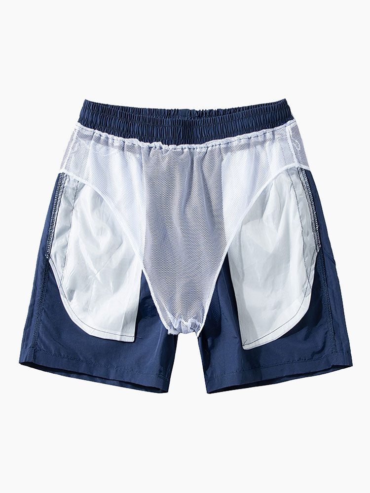 Relax Palm Tree Print Contrast Ringer T-Shirt & Swim Shorts