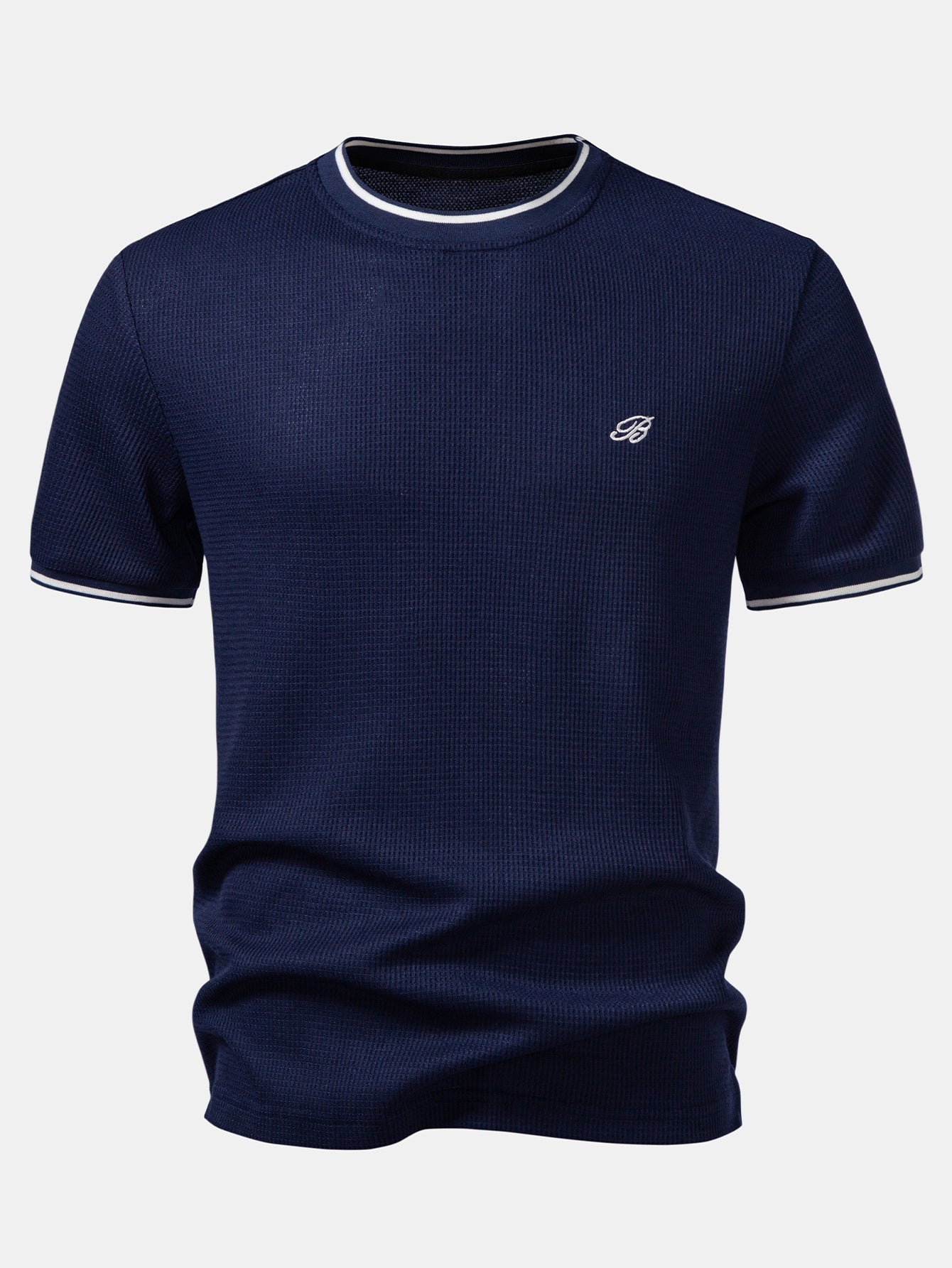 Contrast Trim Waffle Ringer T-Shirt & Slim Fit Tapered Trousers
