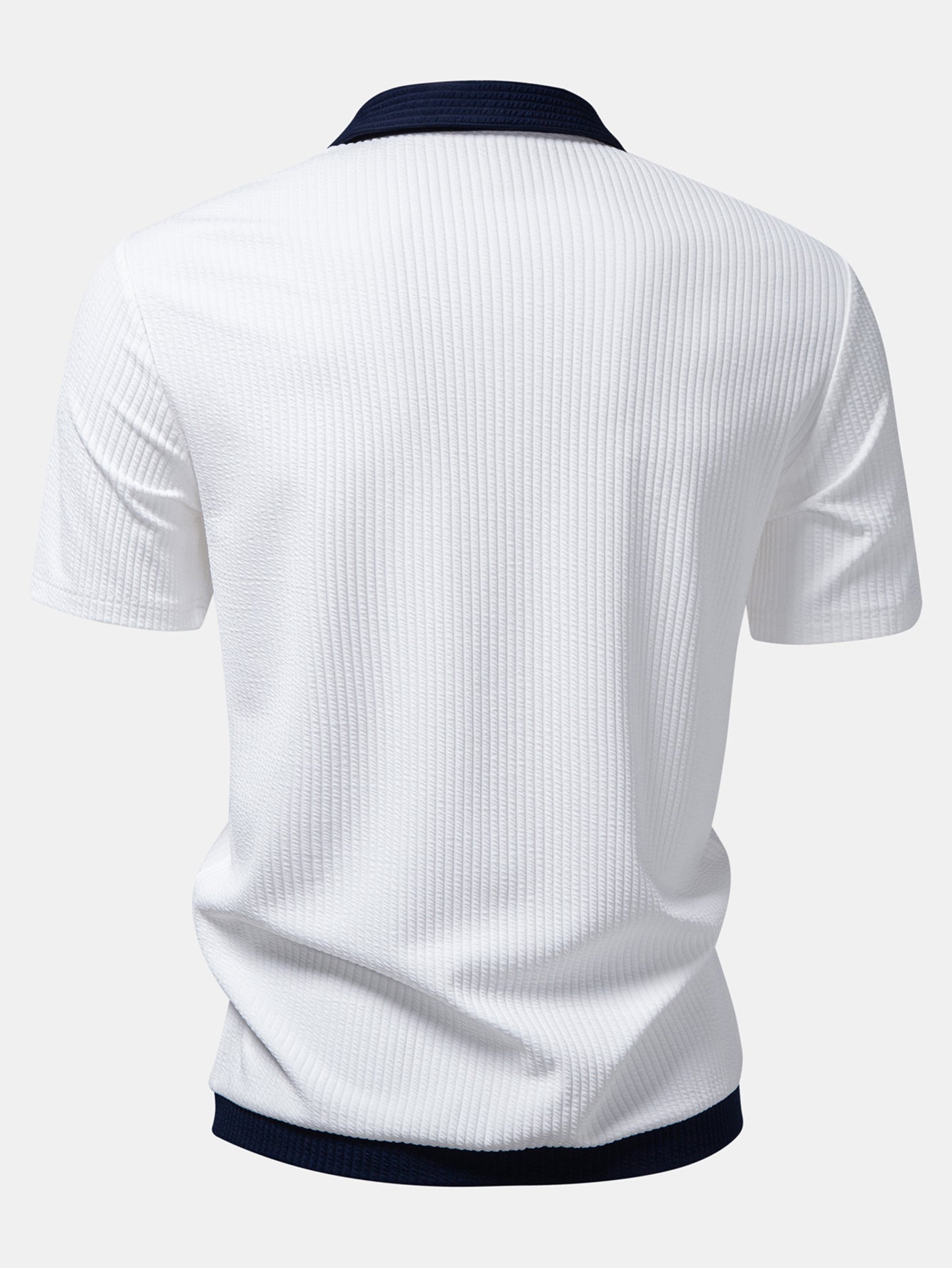 Contrast Ribbed Button Up Shirt & Straight Leg Ribbed Pants