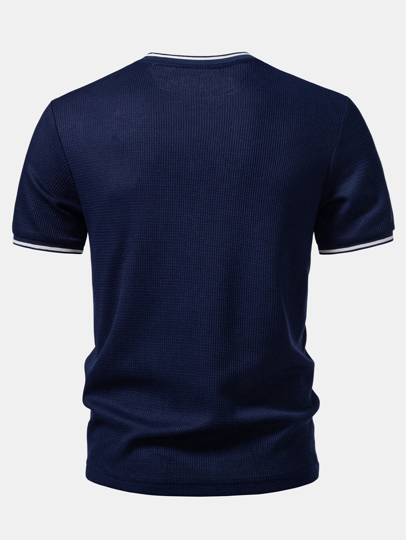 Contrast Trim Waffle Ringer T-Shirt & Elastic Waist Chino Shorts