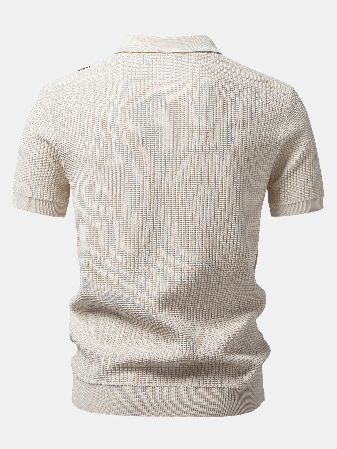 Stripe Johnny Collar Knit Polo & Slim Fit Tapered Trousers