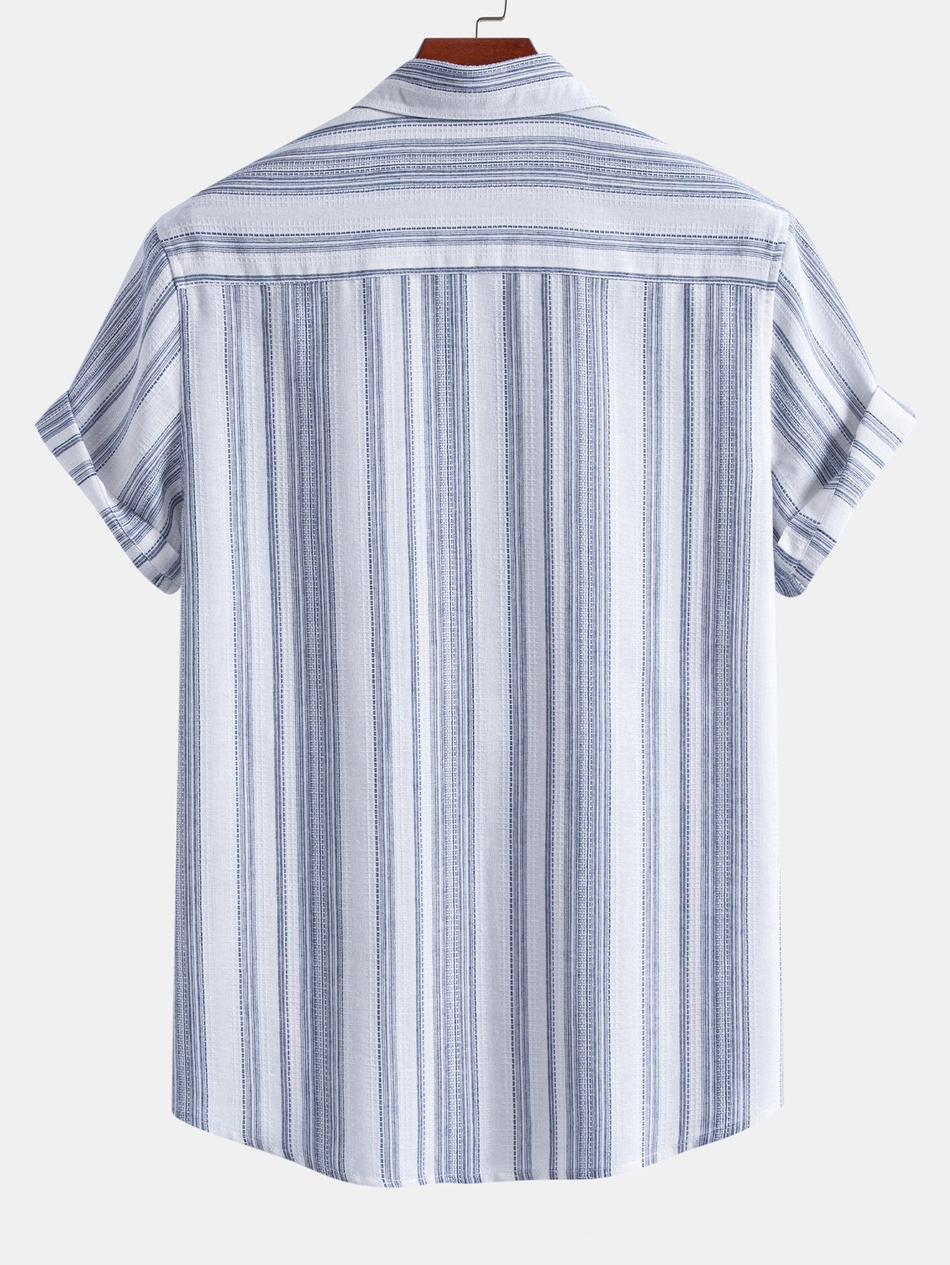 Stripe Linen Look Button Up Shirt & Straight Leg Linen Pants