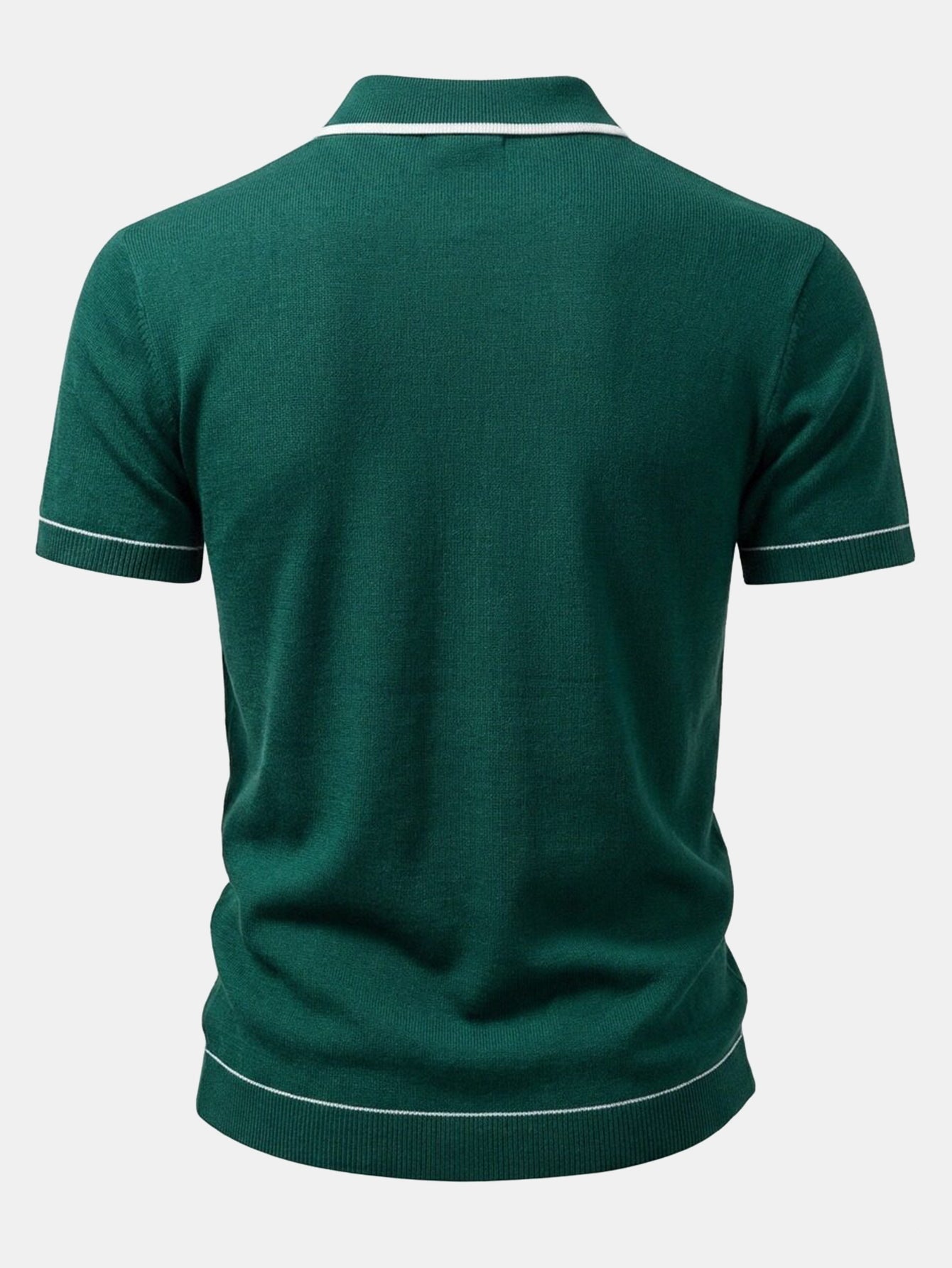 Contrast Trim Ribbed Knit Shirt & Slim Fit Tapered Trousers