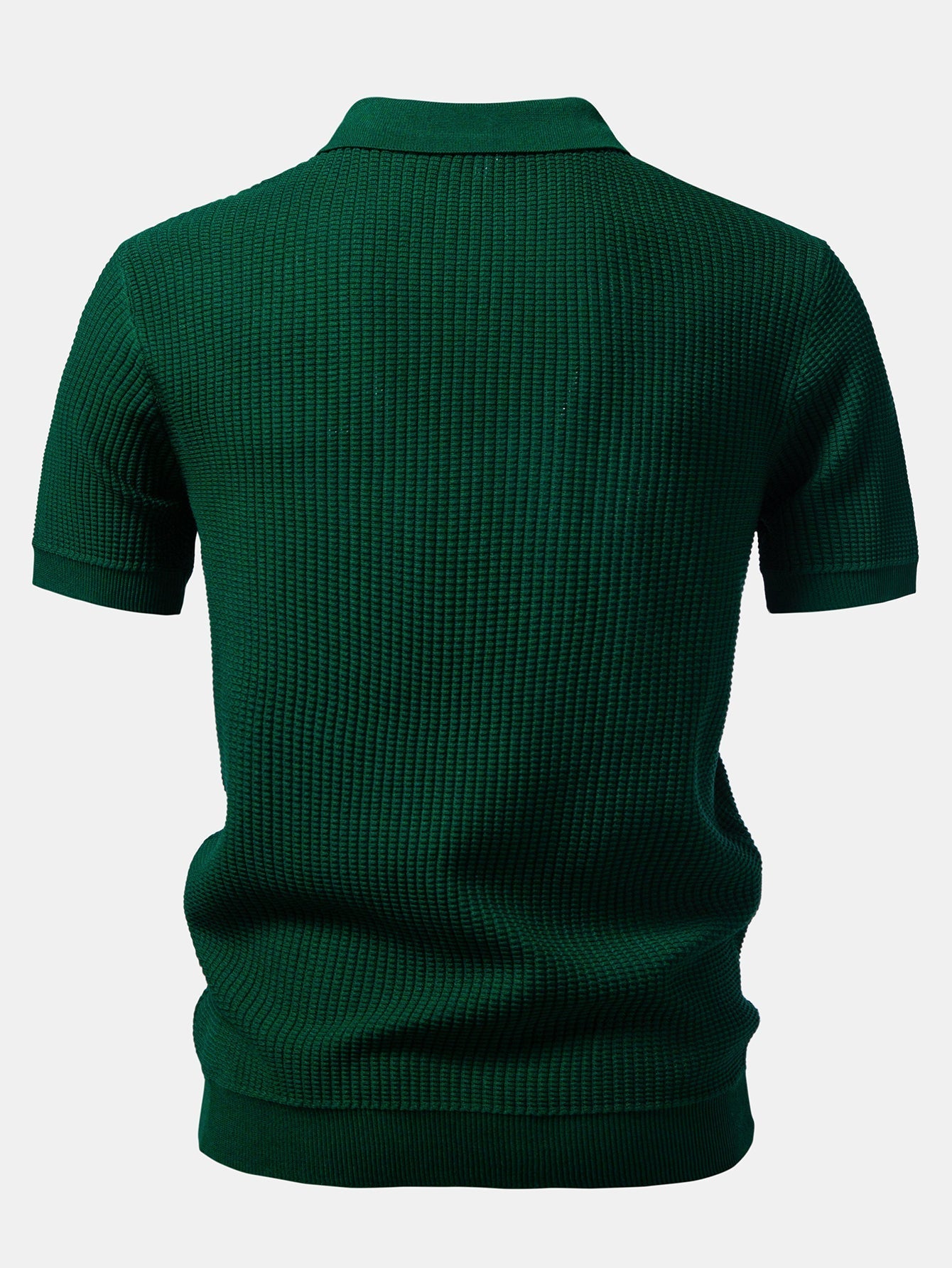 Stripe Johnny Collar Knit Polo & Straight Leg Ribbed Pants