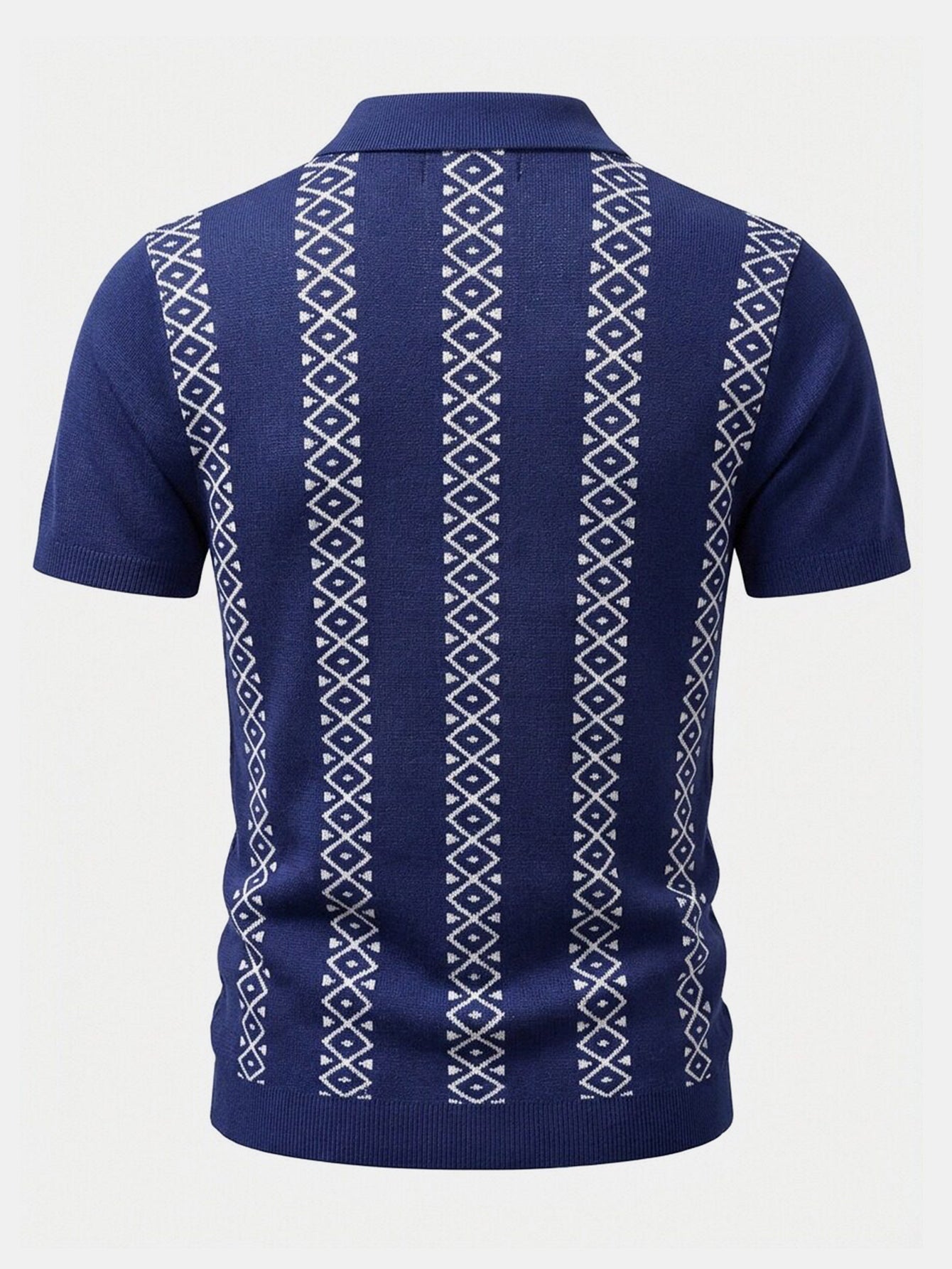 Geometric Knit Shirt & Slim Fit Tapered Trousers