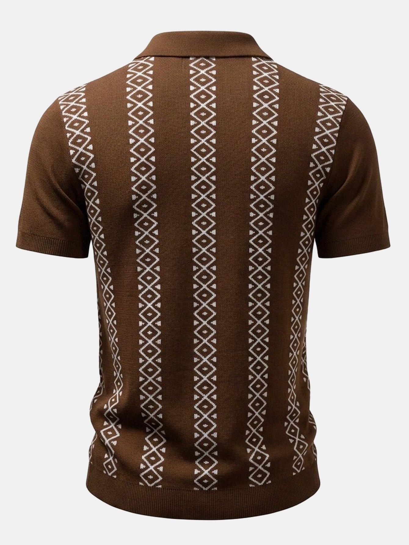 Geometric Knit Shirt & Slim Fit Tapered Trousers