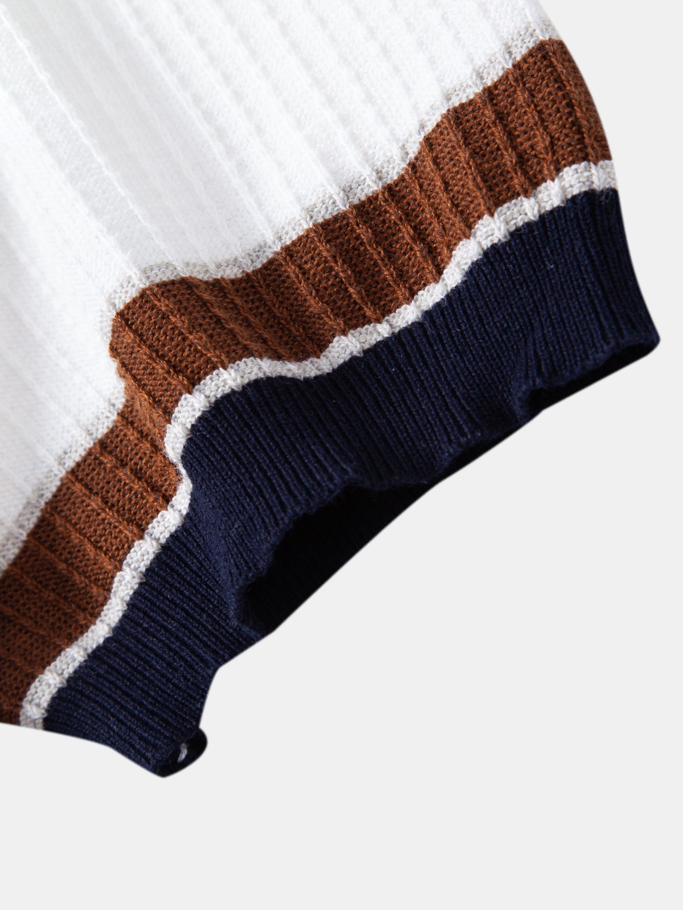 Contrast Stripe Trim Waffle Knit Polo & Slim Fit Tapered Trousers