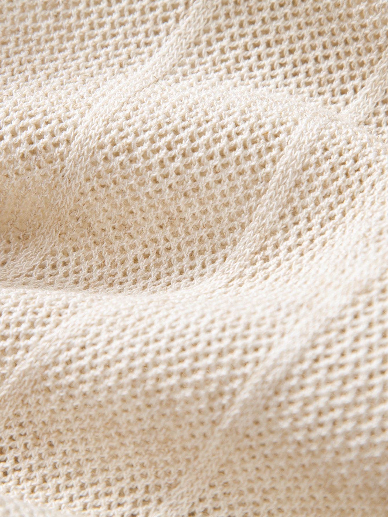 Linen Stripe Open Knit Polo & Straight Leg Linen Pants