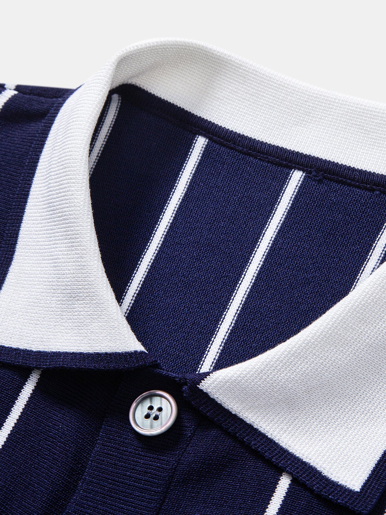 Stripe Button Up Knit Shirt & Slim Fit Tapered Trousers