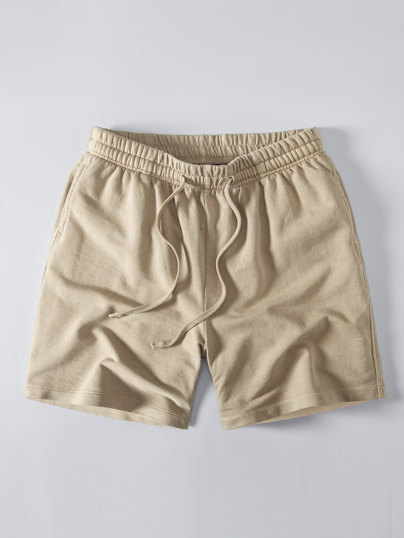 Relax Fit Heavyweight Washed Drop Shoulder T-Shirt & Washed Distressed Drawstring Shorts