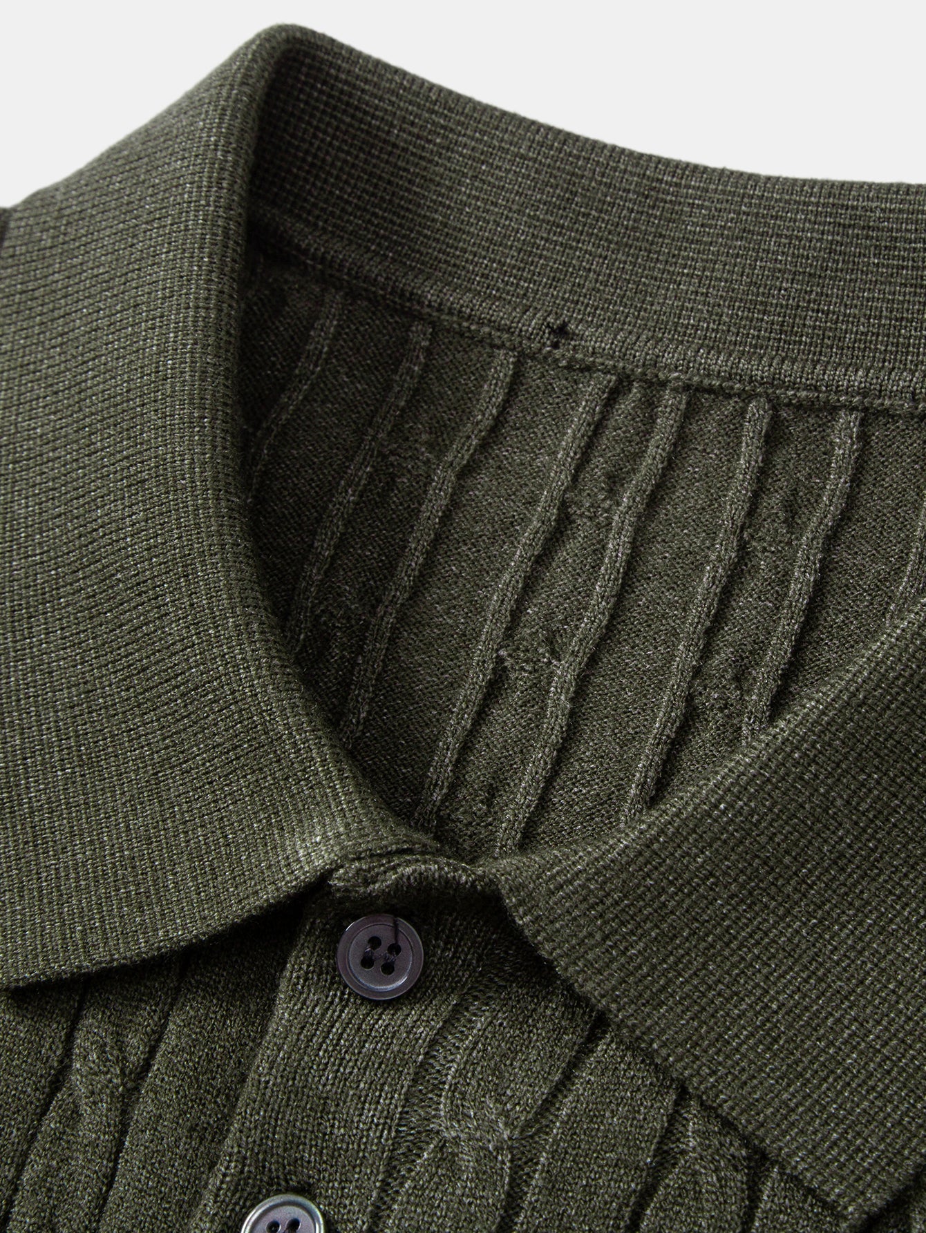 Twisted Jacquard Knit Polo & Elastic Waist Straight Leg Trousers