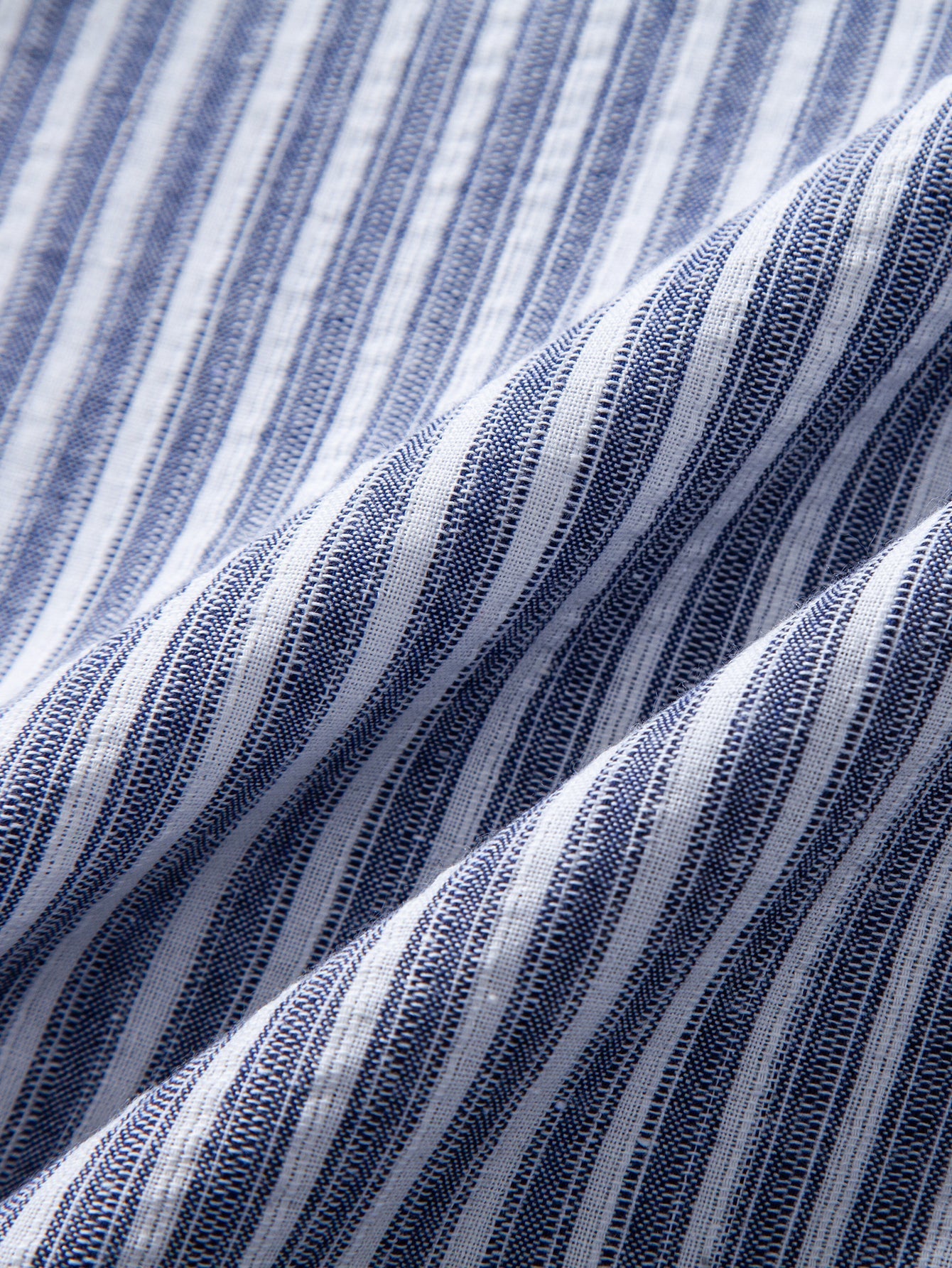 Stripe Linen Look Button Up Shirt & Linen Look Stripe Straight Leg Pants