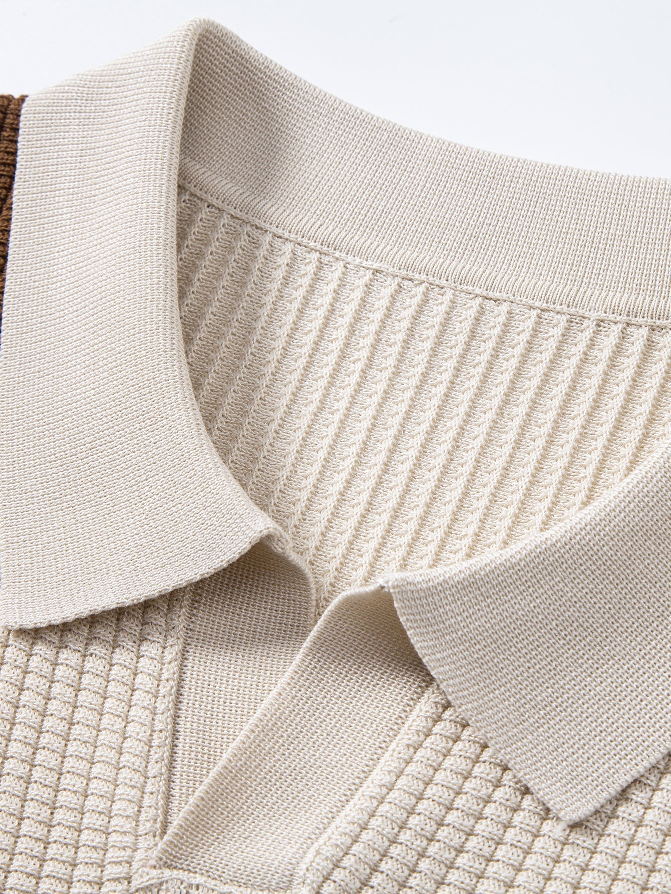 Stripe Johnny Collar Knit Polo & Slim Fit Tapered Trousers