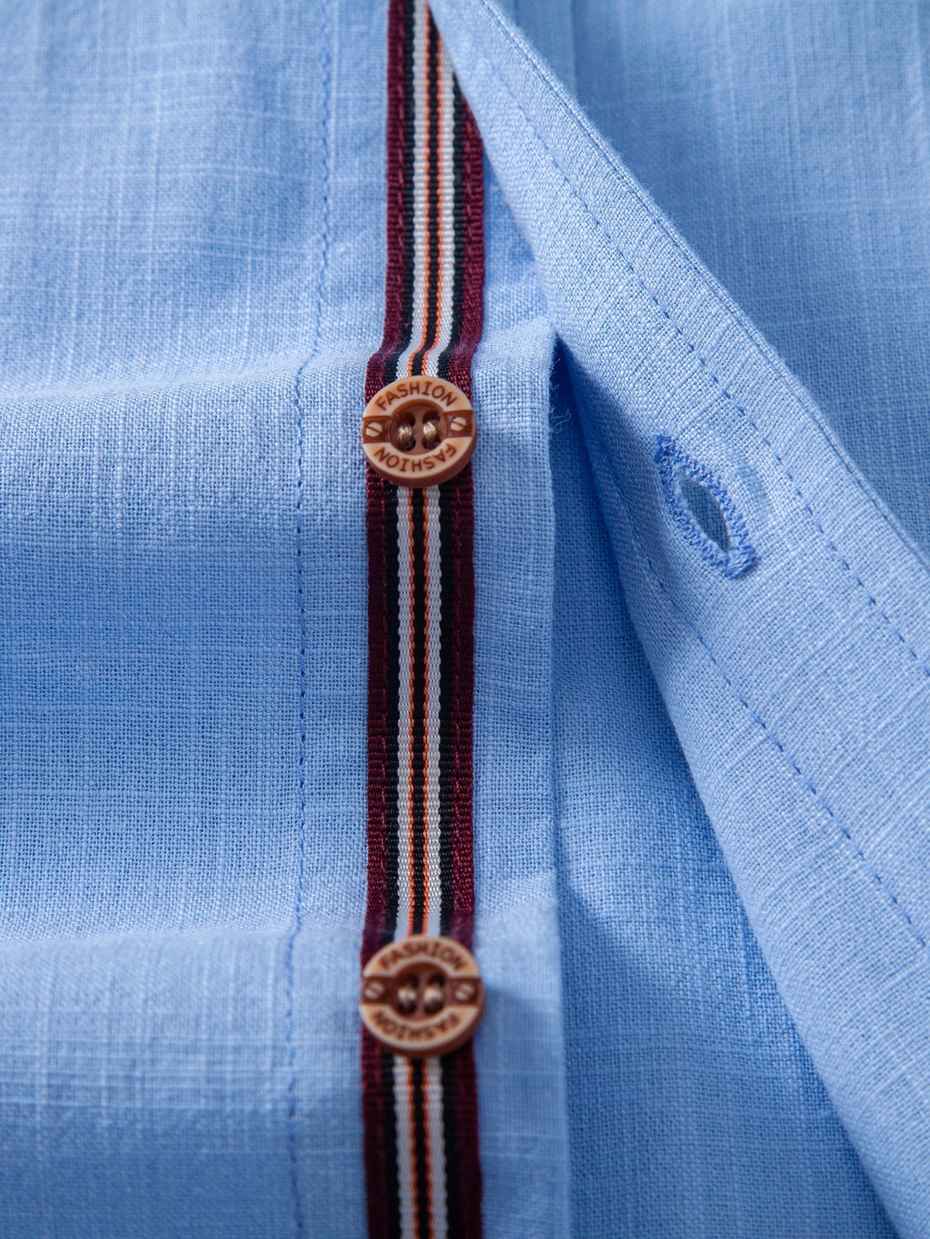 Short Sleeve Linen Look Button Up Shirt & Crinkle Textured Straight Leg Pants