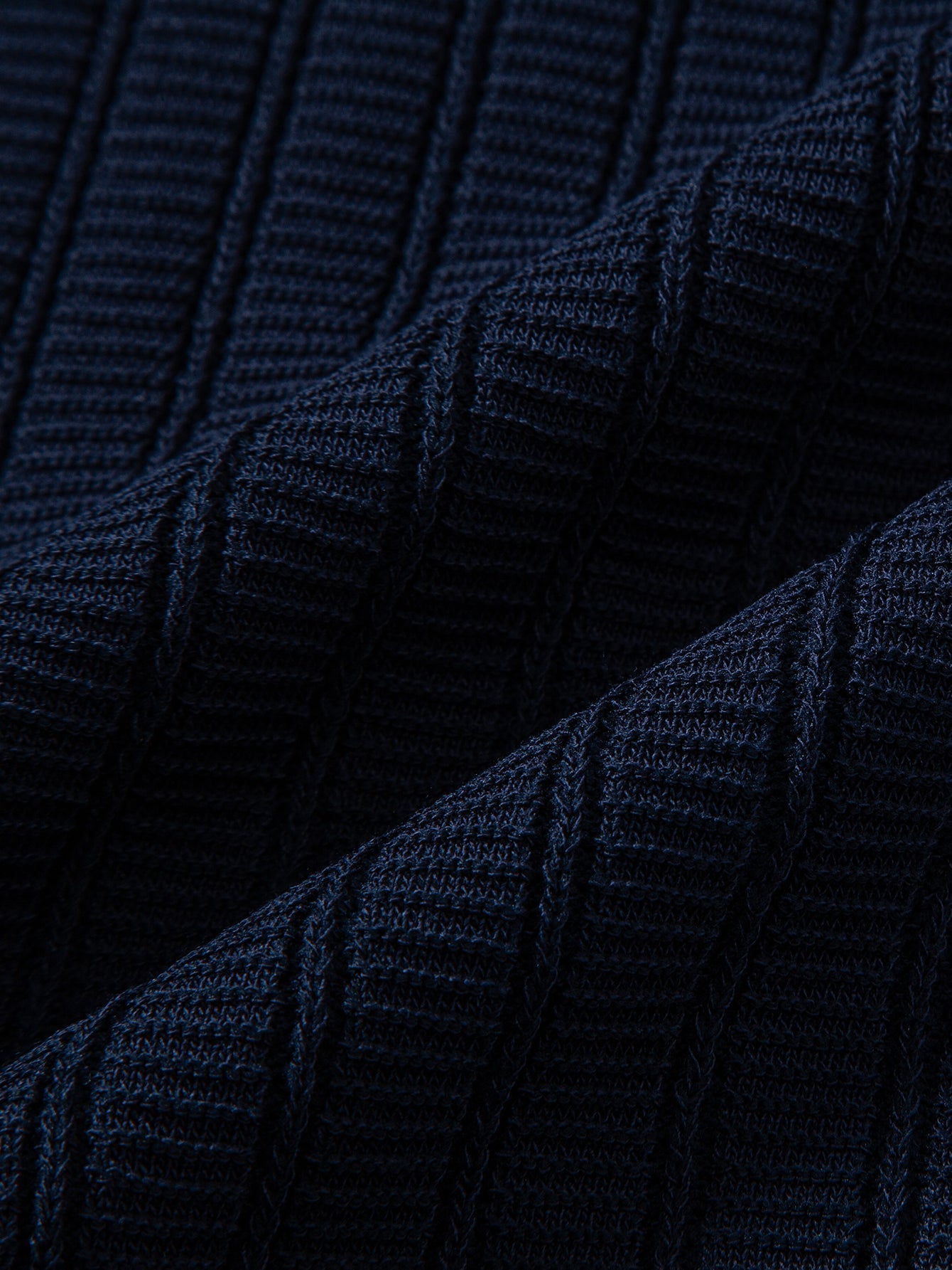 Contrast Textured Johnny Collar Knit Polo & Crinkle Textured Straight Leg Pants