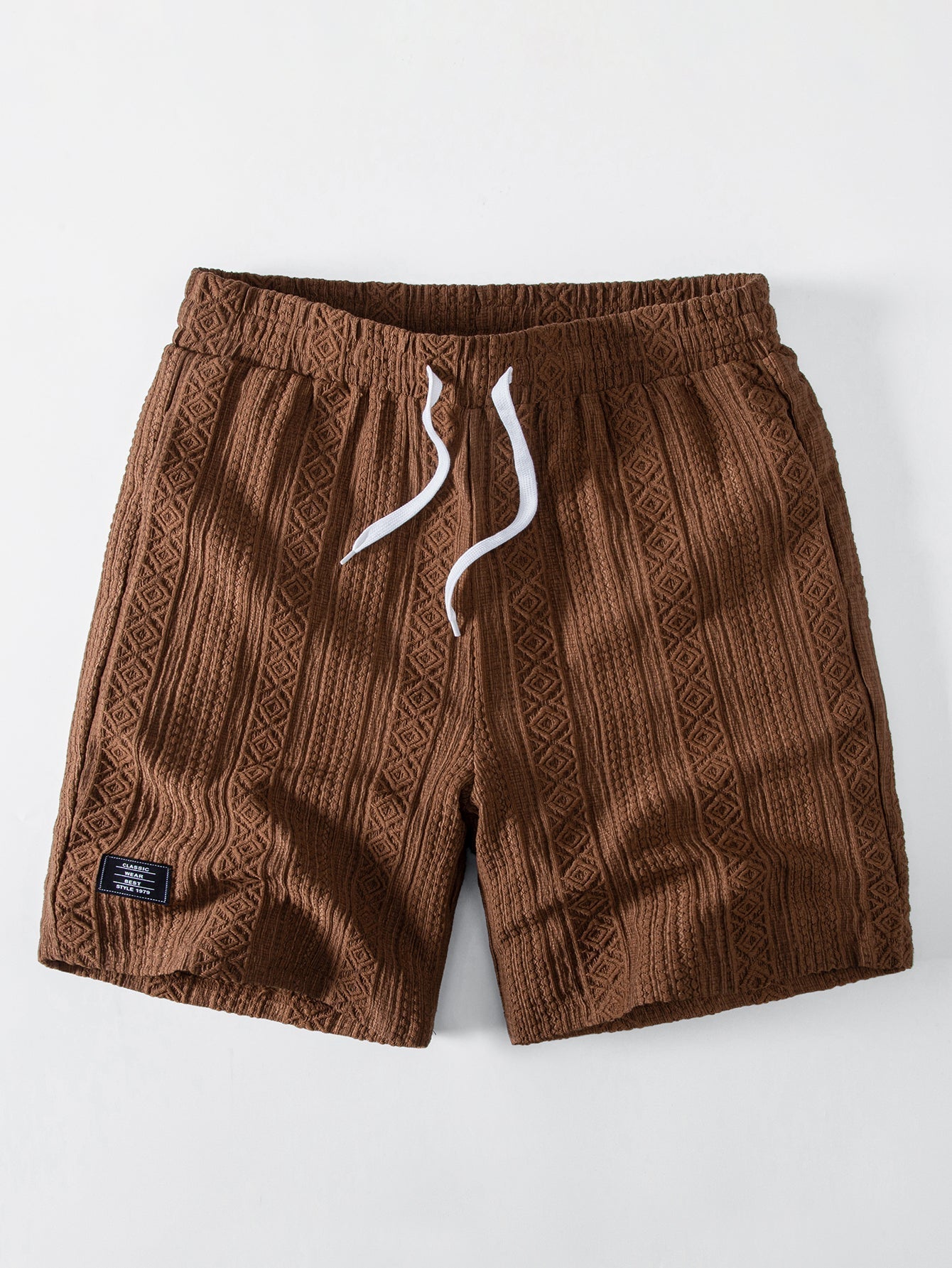 Geometry Jacquard Button Up Shirt & Drawstring 8" Shorts Set