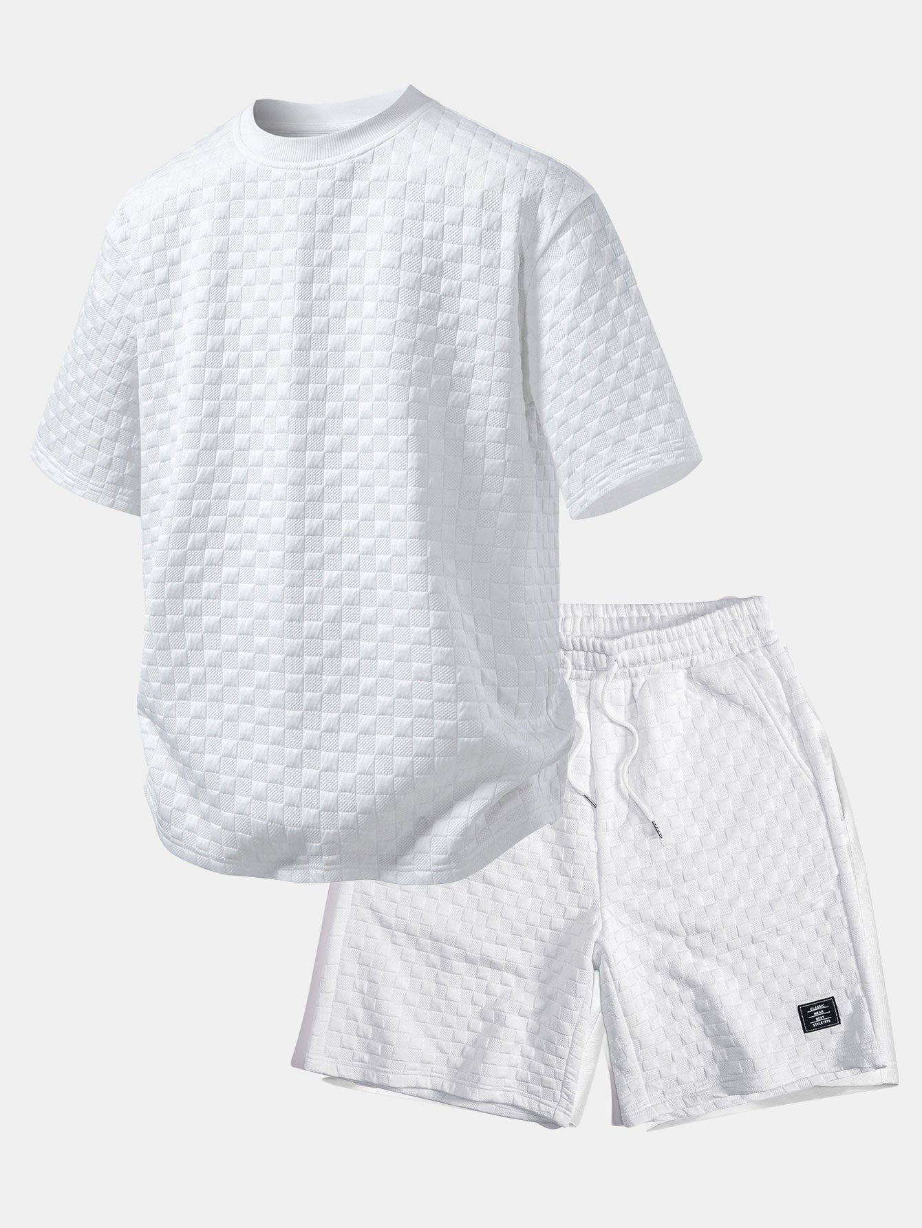 Relax Fit Checkerboard T-Shirt & Checkerboard Jacquard Shorts