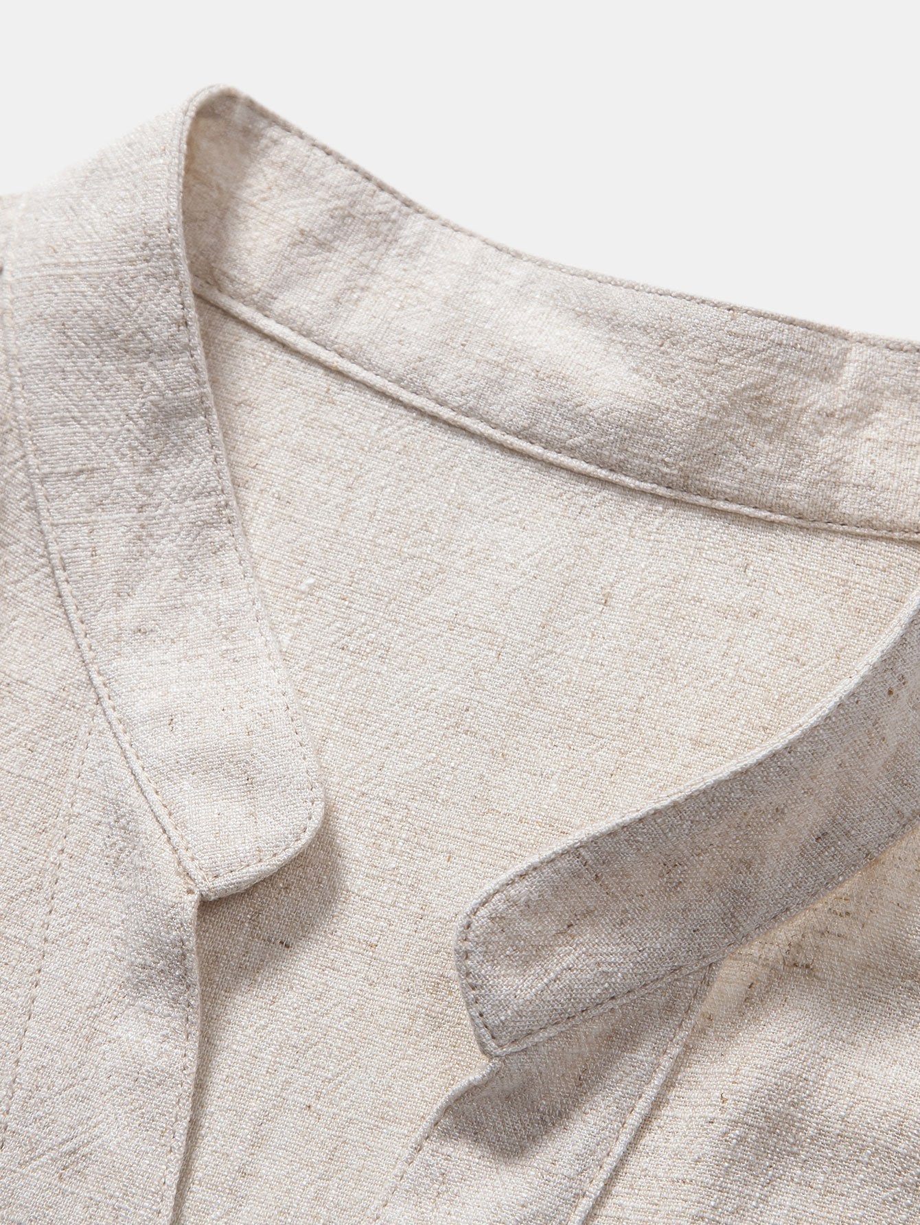 Short Sleeve V Neck Linen Rayon Blend Shirt & Crinkle Textured Drawstring 5" Shorts